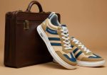 Terra Stripe cream colour lace up classical sneakers - Image 5