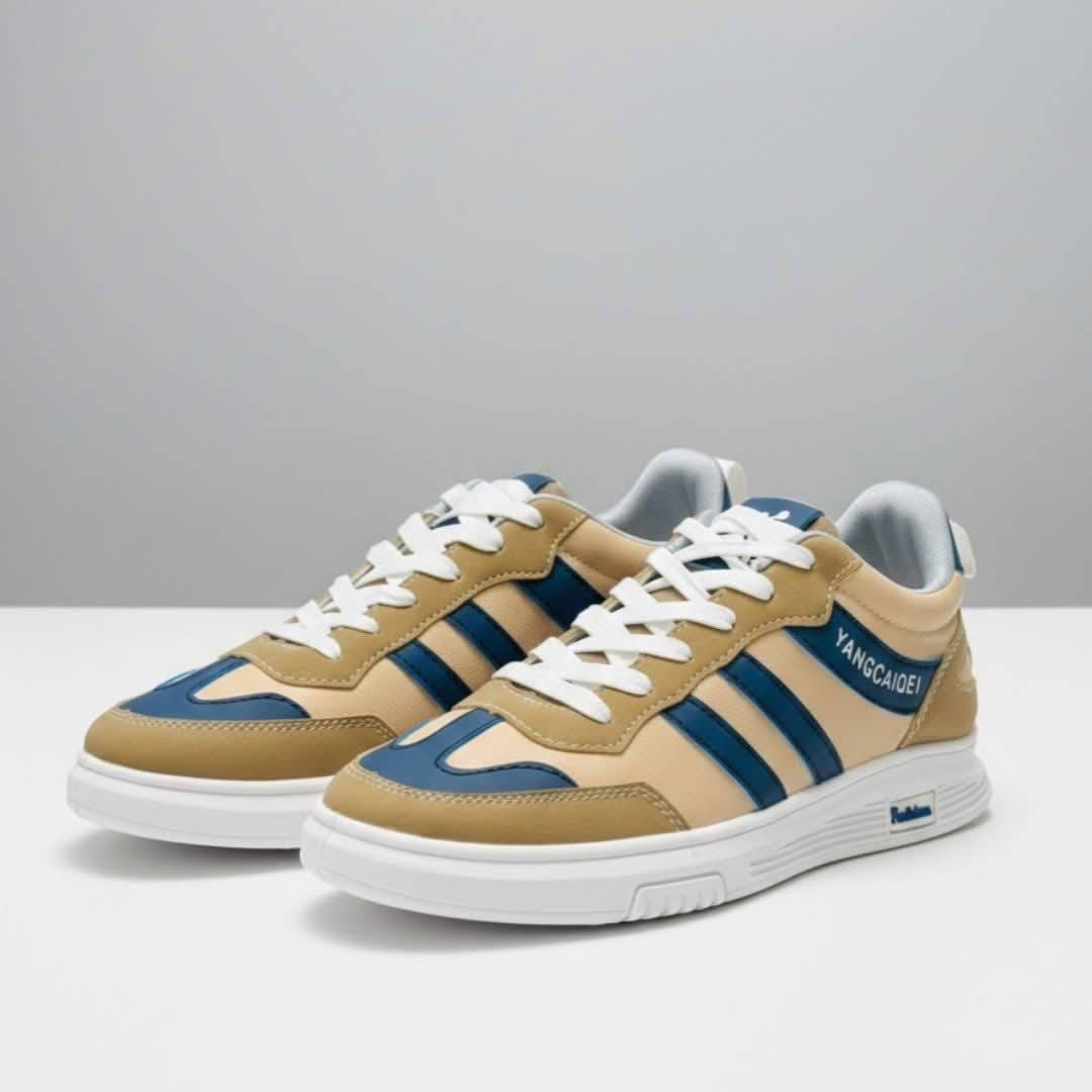 WhatsApp-Image-2026-01-19-at-8.45.35-PM Terra Stripe cream colour lace up classical sneakers - Image 1