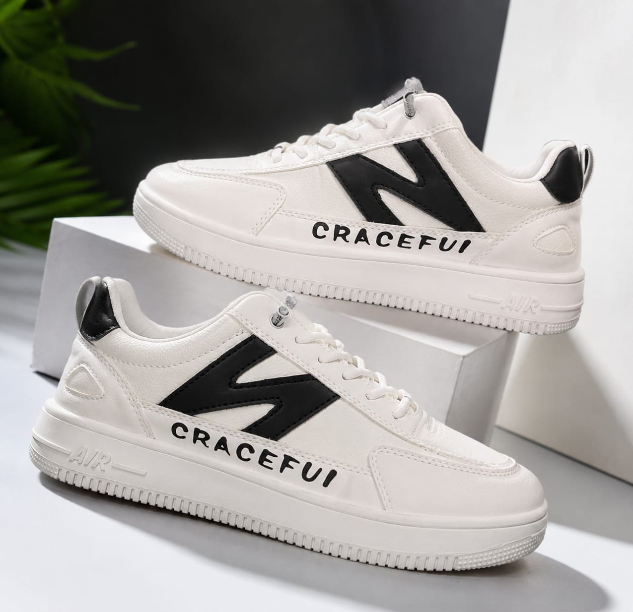 1c2 Ashthetics N (white) new sneakers lace free premium shoes for men. - Image 1