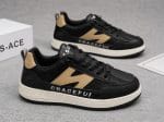 Black N high quality mesh leather lace free casual lightweight sneakers for men. - Image 4